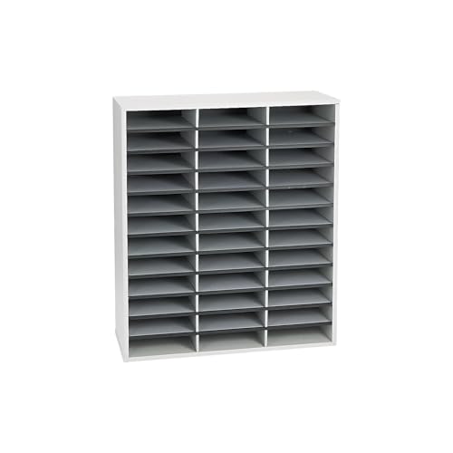 Fellowes Literature Organizer, 36 Compartment, Letter Size, Dove Gray (25061)