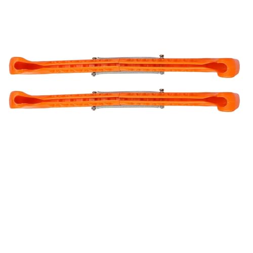 Generic Cubiertas Universales para Patines de Hielo, Protectores de Plástico Resistentes con Resorte de Metal para Patines Artísticos o de Hockey (ORANGE)