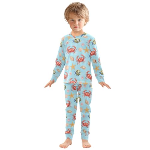 Pajama Sets Long Sleeve Marine Life Various Animals Soft Comfy Sleepwear 2 Piece PJS 3-8T2