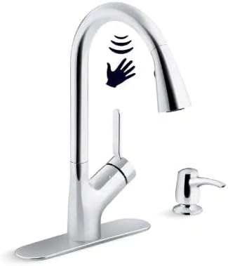 Kohler Setra Single-Handle Touchless Pull-Down Sprayer Kitchen Faucet in Polished Chrome K-R22898-SD-CP