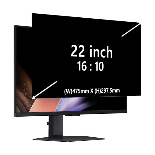RanBluu Pantalla de Privacidad para Portátil de 22 Pulgadas, Filtro Privacy Screen Filter, Privacy de Film Extraíble Anti UV Protector de Pantalla para Ordenador(22' Pulgadas 16:10)