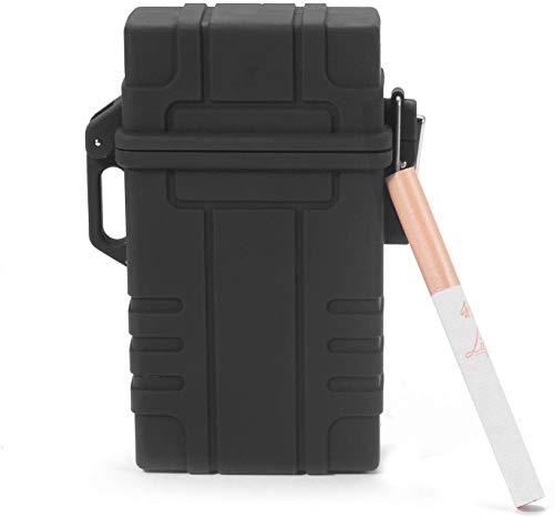 Skywin Waterproof Cigarette Case with Lighter - Airtight Cigarette Dry Box with Rechargeable Lighter - Dry Cigarette Case Protects Cigarettes from Water, Great for Outdoor Adventures (Black) - Image 3