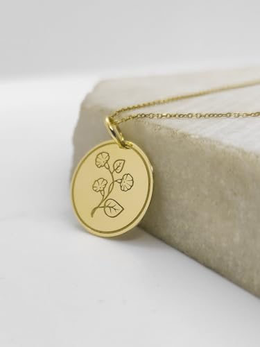 Collier chaîne argent 925 pendentif fleur de naissance plaqué or 45 cm - 2