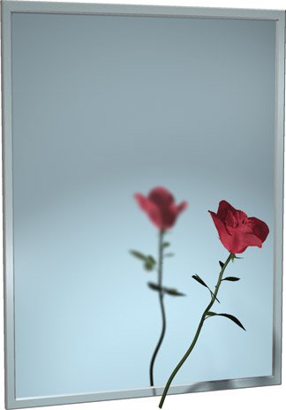 American Specialties 0620-1830 18 x 30 Stainless Steel Chan-Lok Plate Glass Mirror