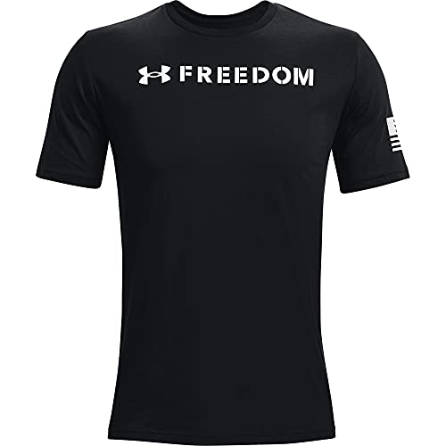 Under Armour Men's New Freedom Flag Bold T-Shirt , Black (002)/White , Large
