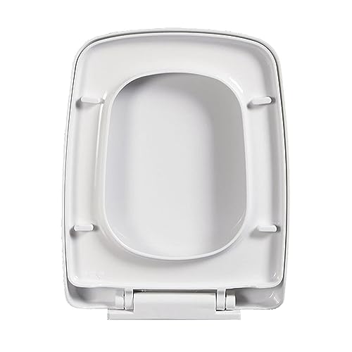Siège de toilette carré en polypropylène durable abattant WC rectangulaire blanc facile à nettoyer