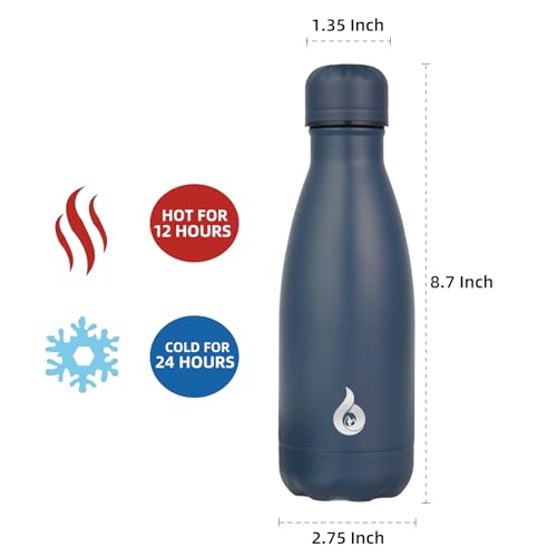 Image of BJPKPK 12oz Insulated Stainless Steel Water Bottle Metal Water Bottle for Travel,Navy Blue
