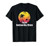 quintana roo mexico Nostálgico por esas vacaciones en la hermosa Quintana Roo, o extrañas tu ciudad natal, Tulum. La ropa de Tulum te llevará de regreso al paraíso del aire salado y los mariscos frescos. Este diseño vintage con puesta de sol y palmeras es el regalo.