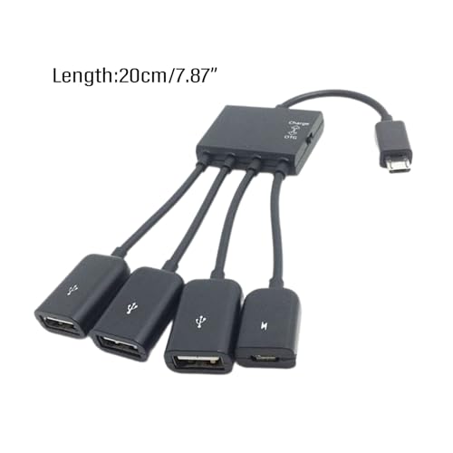 Adaptador OTG Tipo C Micro USB con HUB 1 a 4 puertos de carga 5