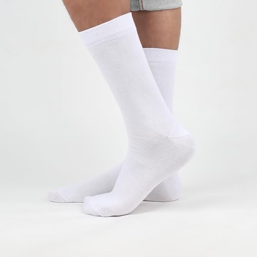 Footprints Odour free Organic Cotton & Bamboo Men Formal Socks - Pack of 4 Pairs- White
