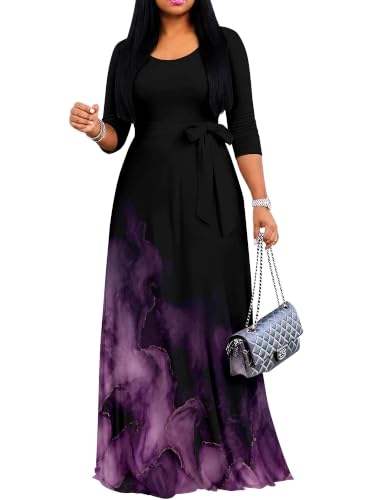 Image of Women's 3 /4 Sleeve Maxi Dress with Pockets