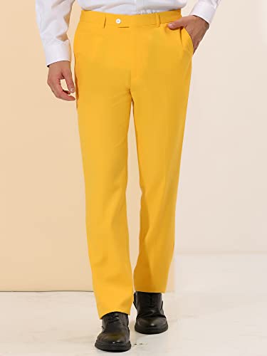 Lars Amadeus Men's Dress Pants Slim Fit Flat Front Chino Business Wedding Suit Pants2