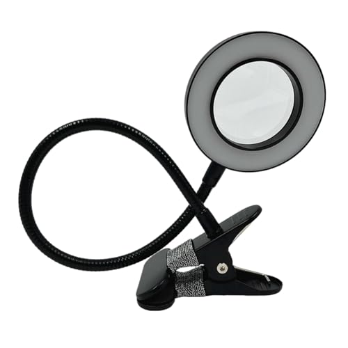 Jrudjsnhhty Lupa Led Tipo Clip, Luz de Belleza para Uñas, Luz Fría USB, Equipo Antideslizante Led, Abrazadera de Vidrio, Lámpara de Escritorio Portátil