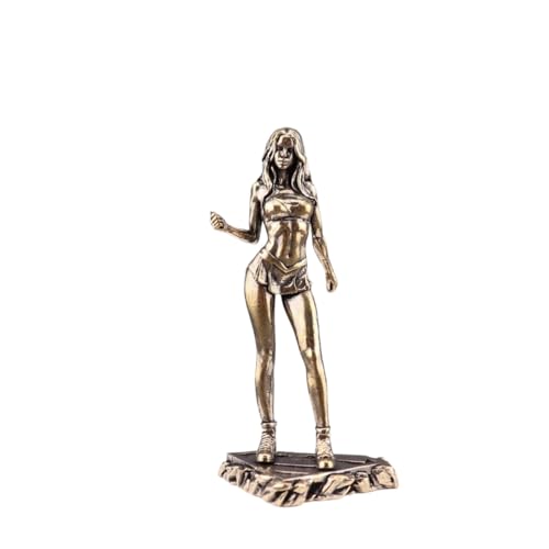 Image of Brass Standing Beauty Female Miniatures Statue,Metal Lingerie Model Woman Sculpture Figurines Body Art Desktop Paperweights Ornaments Car Decoration