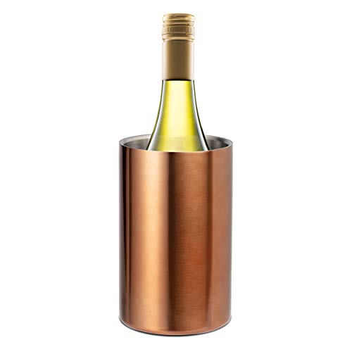 Villa & Marx Wine Chiller - Elegant Champagne Bucket with Copper Finish - Insulated Wine Bottle Cooler Without Ice - Double Walled Wine Chiller Bucket, Fits And Cools All Bottles - Thumbnail 5
