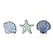 Smile 3 Pcs Wooden Decor Summer Indoor Decorations, Sea Style, Shell Starfish Summer Table Centerpieces for Home Kitchen Seasonal Display