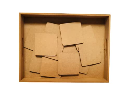 Decor Bliss Unfinished raw MDF Coasters Set of 24 for Art & Craft | Resin Art | Decoupage | Mixed Media (24) (Square)