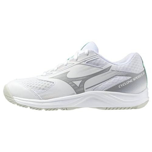 Mizuno Cyclone Speed 5 Jr. Blanco/Negro/Esmeralda congelada, White, 4 UK