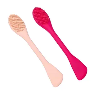 Kira 2 In 1 Silicone Face Mask Brush Double-head, Soft Face Mask, Facial Cleansing Brush and pore cleaner For Women (Pack Of 2)