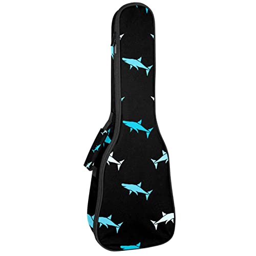 Housse de transport rembourrée ukulélé concert motif requins