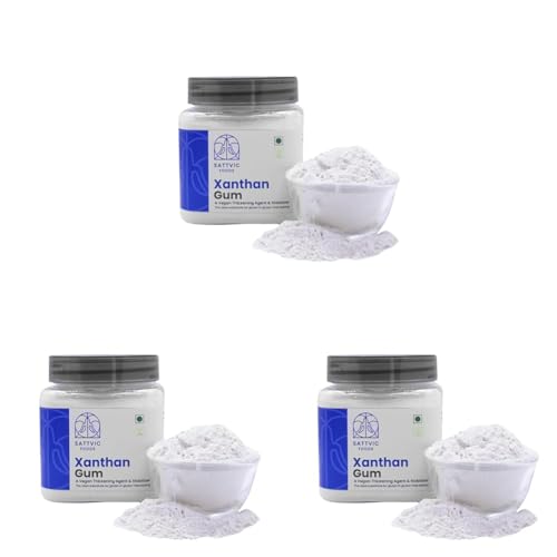 Image of Sattvic Foods Xanthan Gum (350 g) | Gluten-Free Stabilizer, Emulsifier & Vegan Thickener | NON-GMO & Keto-Friendly | Essential in Gluten-Free Baking, Use in Gravies, Sauces, Salad Dressings