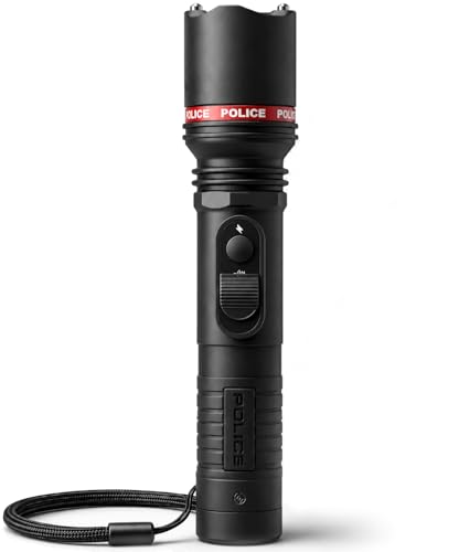 POLICE Stun Gun 305 - Rechargebale with LED Flashlight, Black
