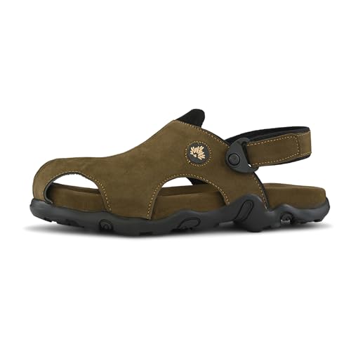 Image of Centrino Men's Sandals | Slingback Strap with Cushioned Black Footbed | Closed-Toe Clog Sandals | Stylish Sandal with Grip Insole | Comfortable Casual Footwear for Office, Travel & Walking (9585)