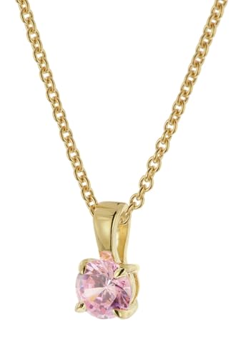Collier pour femme argent sterling 925 plaqué or 45 cm chaîne ancre pendentif zircon trendor