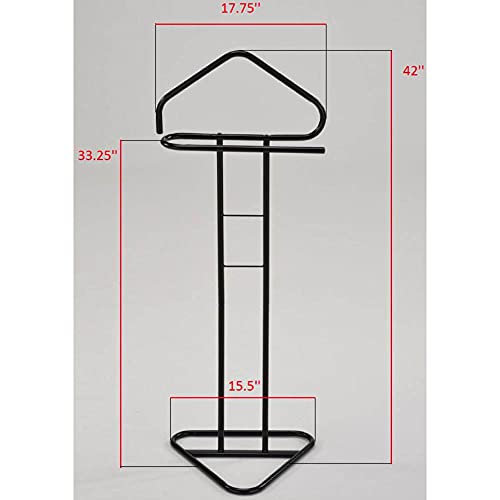 Pilaster Designs Traditional Fairview Suit & Tie Valet Stand Clothing Organizer Rack, Black Metal #TOP2