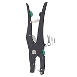 Aplicador de etiquetas para orejas de ganado de alta resistencia, color negro, alicates de aleación de zinc y acero inoxidable, herramienta de etiquetado con resorte para ganado,