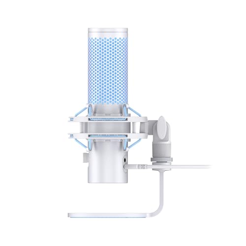 Quadcast 2 Frost Microfono USB per Gaming, Streaming, Podcast, Quattro Pattern Polari, Controlli, LED, Anti-vibrazione, per PC, PS4, PS5 e Mac