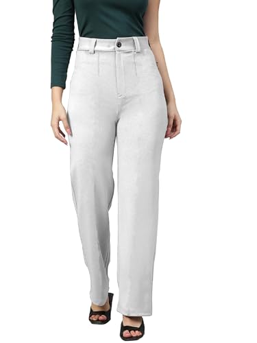 Image of Mehrang Trousers for Women, Formal Pants for Women, Straight Fit Pants