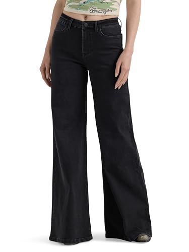 Wrangler Modern Women's Wide Leg Flare Jean, Carbon, 12-30