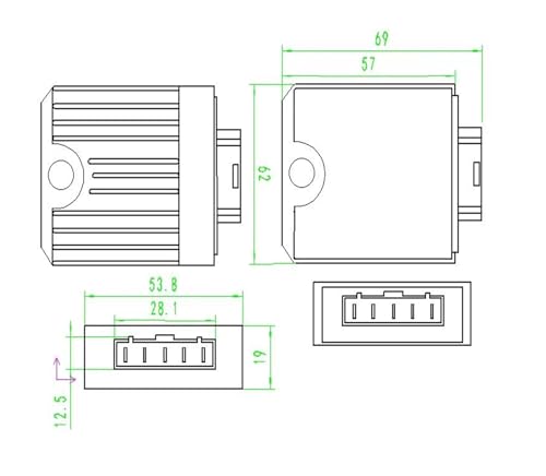 Rectificador regulador de voltaje con control de intermitencia para Piaggio 100cc 5