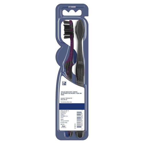 Oral-B 3D White Charcoal Toothbrush, 2 Count Soft Manual tootbrush Pack, Whitens Teeth, removes Plaque and Stains, Tongue Scraper Tooth Brush - image 7