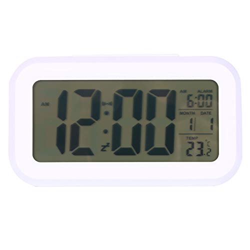Zerodis Despertadores Relojes Relojes de Pared Radios Pantalla LCD Grande con Sensor de Retroiluminación Automática Calendario Perpetuo Transición de 12/24 Horas para el Hogar Escritorio de Oficina