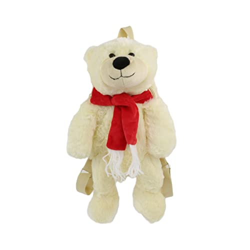 Image of Women Animal Teddy Bear Plush Backpack with Adjustable Straps (Polar bear)