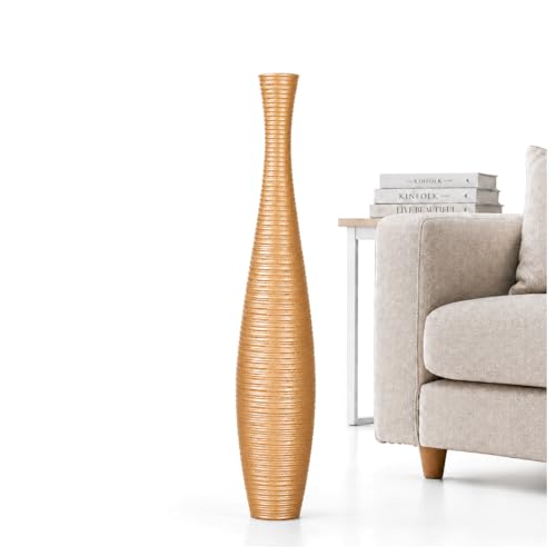 Image of Leewadee Large Floor Vase 34 inches Mango Wood for Pampas Grass, Dried Flowers