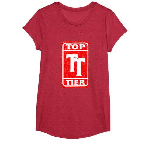 Red Top-Teir Red Graphic T-Shirt, Girls, Red Heather, X-Small