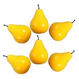 CHICAMPERA 6個 リアルな人工梨模型 手入れ不要で鮮やか長持ち 自然な見た目のフェイクフルーツ ホームキッチン パーティー装飾兼写真用小道具