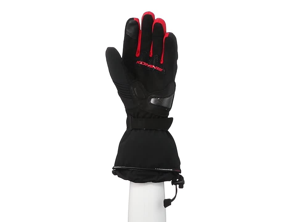 コミネ(KOMINE) バイク用 エレクトリックヒートグローブ-カシウス ブラック/レッド M GK-804 1009 秋冬春向け 防水 カーボン プロテクター ストレッチ素材 電熱