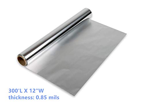Heavy Duty Aluminum Foil, Food Grade Aluminum Foil Roll 12 Inches X 300 Feet - 300 Square Feet, 0.85mil Thickness