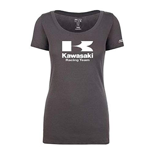 Factory Effex 18-87154 Women's Kawasaki Racing T-Shirt (Charcoal, Large)