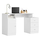Multifuncional: esta mesa para ordenador con cajones tiene un diseño simple pero rica en funciones. También puede ser utilizado por adultos y estudiantes. Además, la altura de 75,5 cm es muy ergonómica.