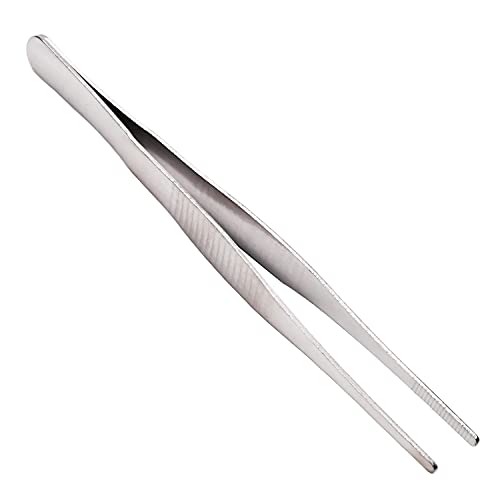 Utoolmart ピンセット 先平 丸頭 ステンレスピンセット ステンレス製 ピンセット 5個入り 全長140mm 表面処理研磨 セット精密 極細 高精度 非磁性 まつげエクステ ネイル 手芸 毛抜き 脱毛用 ツイーザー 防腐 防錆 防磁 耐酸 高耐久