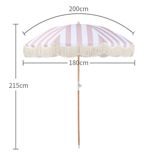 Sombrilla de playa ajustable con flecos para terraza y piscina 2
