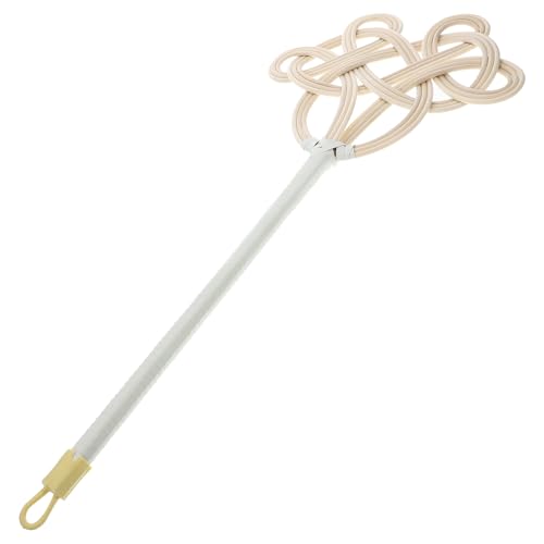 SEWACC Long Handle Rattan Quilt Beater Dust Cleaning Tool for Household Rugs and Blankets, Natural Rattan Core with Triple Weave, Manual Dust Remover for Bedding and Upholstery