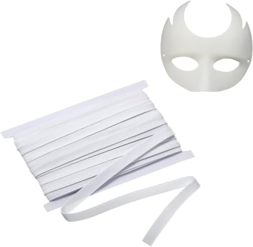 10m Elastic 6mm - 1/4 Elastic for Sewing White Flat Elastic Band for Sewing DIY Mask Arts and Crafts Dressmaking Haberdashery and Clothing Material