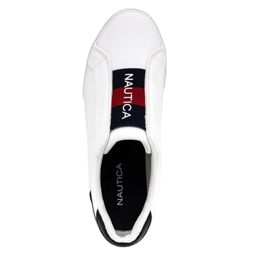 Nautica Women Fashion Sneaker Casual Tennis Shoes Steam Slip-On Bennet-Red White Blue Size-8.5 thumb #4