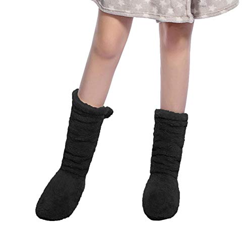 FRALOSHA Women's Slipper Sock Coral Velvet Indoor Spring-Autumn Super Soft Warm Cozy Fuzzy Lined Booties Slippers2